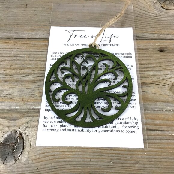 Tree of Life Wood Story Card Ornament - Picture 1 of 4